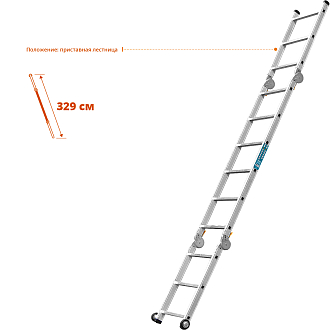 Подмости СИБИН ПРП-36 38845 150 кг, 3 x 6 x 3 ступени, алюминиевые, складные с колесами и съемной площадкой, профессиональные рабочие  - фото 5