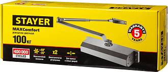 Доводчик дверной STAYER MAXComfort 37917-100 вес двери 100 кг, высота 50 мм, материал силумин - фото 3