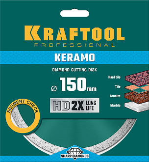 Диск отрезной KERAMO KRAFTOOL36684-150 ? 150Х22.2 мм, алмазный, сплошной, по керамограниту, керамической плитке  - фото 3