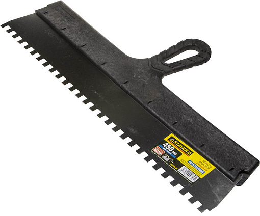 Фото 0 товара Шпатель зубчатый STAYER 450 мм, нержавеющая полотно, пластмассовая рукоятка, 1009-45-08