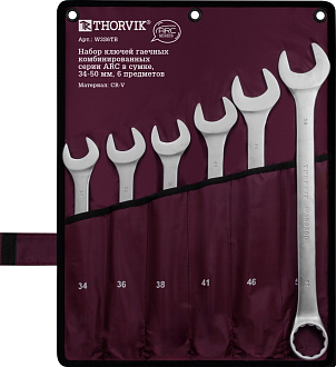 Набор ключей гаечных комбинированных серии ARC в сумке, 34-50 мм, 6 предметов, THORVIK - фото 2