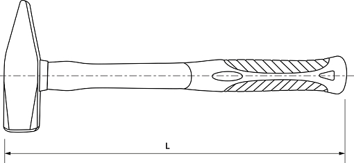 Фото 1 товара Молоток слесарный с фиберглассовой рукояткой 500 гр, THORVIK