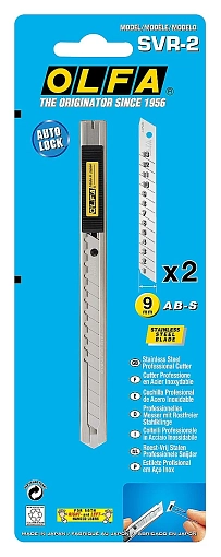 Фото 4 товара OLFA 9 мм, сегментированное лезвие, автоматическиц фиксатор, Нож OL-SVR-1
