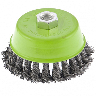 Щетка для УШМ, 100 мм, М14, "чашка", крученая мет. проволока Сибртех - фото 1