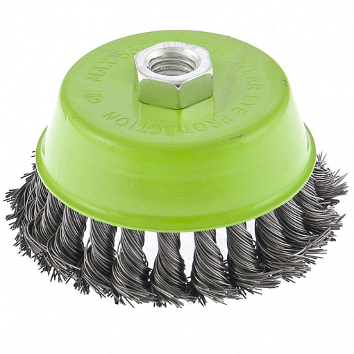 Фото 0 товара Щетка для УШМ, 100 мм, М14, "чашка", крученая мет. проволока Сибртех