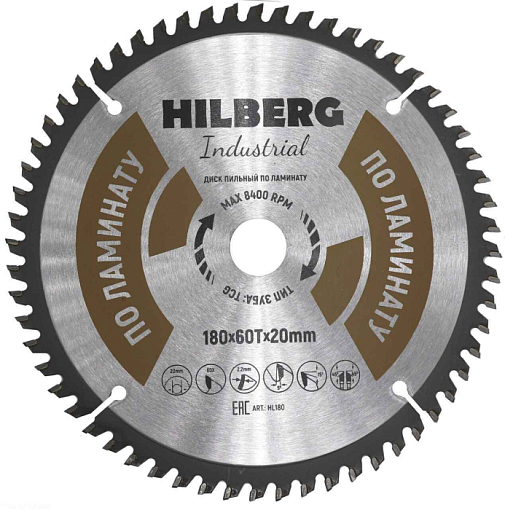Фото 0 товара Диск пильный Hilberg Industrial Ламинат 180*20*60Т