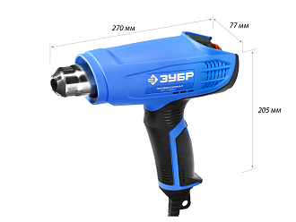 Фен технический ФТ-П1800 Профессионал ЗУБР 1800 Вт, 1 режим: 80-400°С; 2 режим: 100-550°С - фото 5
