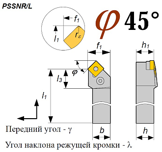 Резец PSSNR 2525 M12 проходной - фото 2
