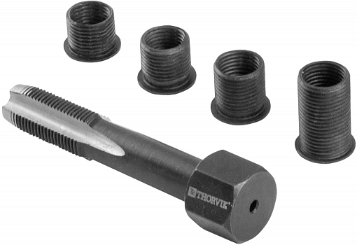 Фото 1 товара Набор для восстановления резьбы свечного отверстия М10х1.0, 5 предметов, THORVIK