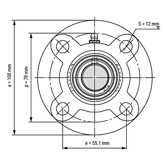 Подшипниковый узел UCFC204 TECHNIX - фото 2