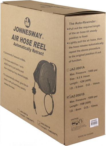 Фото 4 товара Шланг пневматический на автокатушке 8.0х12.0 мм, 15 м, Jonnesway