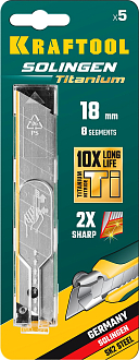 Лезвия 18 мм, 5 шт сегментированные TiN SGT-18, Kraftool - фото 4