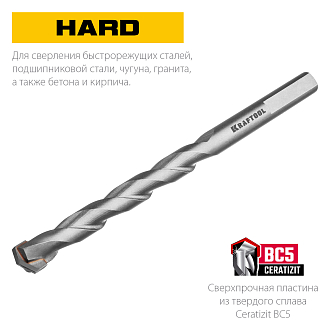 Сверло по твёрдым материалам HARD 29177-160-12 KRAFTOOL 12 х 160 мм специальное - фото 2
