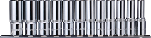 Фото 0 товара Набор головок торцевых глубоких 1/2"DR на держателе, 10-24 мм, 12 предметов, Ombra