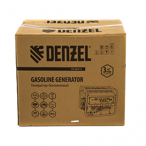 Фото 6 товара Генератор бензиновый PS 80 E-3, 6.5 кВт, 400 В, 25 л, электростартер Denzel