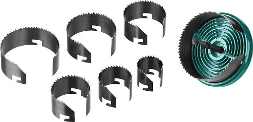 Фото 3 товара Пила наборная по дереву 29580-H7-18 KRAFTOOL 25-32-38-45-50-56-62мм, 7шт., сегментная