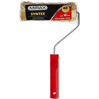  Валик малярный MIRAX 180 мм 03715-18, d=40 мм, ворс 18 мм, ручка d=6 мм - фото 3