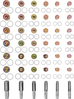 Набор для восстановления резьбы маслосливных отверстий, М13-М22, 114 предметов, THORVIK - фото 3