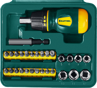 Отвертка реверсивная 29 шт., Kraftool - фото 2