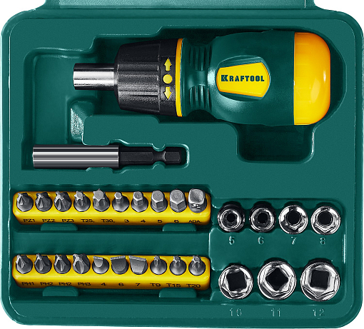 Фото 1 товара Отвертка реверсивная 29 шт., Kraftool