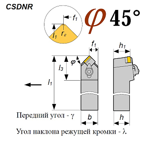 Резец CSDNR 2525 M12 проходной - фото 2