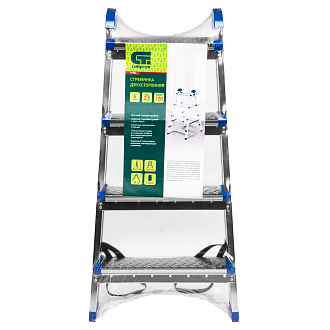 Стремянка двухсторонняя 4 ступени, сталь профиль, стальные ступени, Россия Сибртех - фото 7