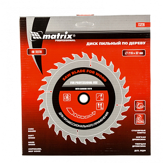 Пильный диск по дереву, 216 х 32 мм, 48 зубьев, кольцо 30/32 Matrix Professional - фото 3