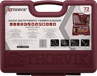 Универсальный набор инструментов 1/4", 1/2"DR (72 предмета) THORVIK арт. UTS0072 - фото 3