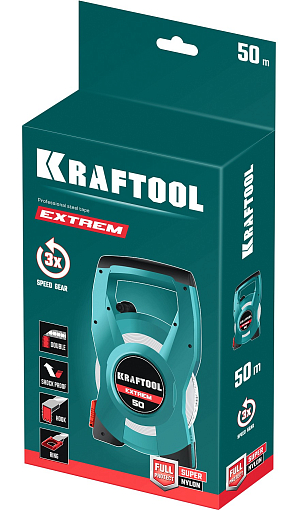 Фото 8 товара Стальная мерная лента KRAFTOOL EXTREM 34185-50 50 м, геодезическая