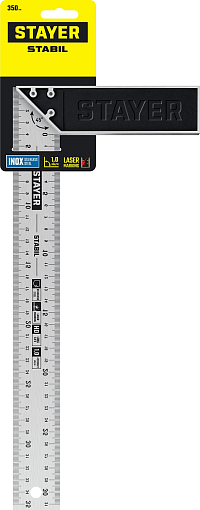 Фото 5 товара Столярный угольник с нержавеющим полотном STAYER 350 мм, STABIL 3431-35_z02
