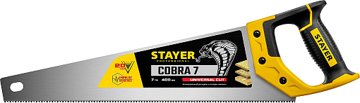 Фото 0 товара Ножовка универсальная (пила) COBRA 7 STAYER 7 TPI, 400 мм, 1510-40_z02 Professional
