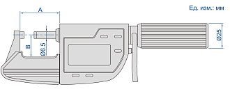 Микрометр МКЦ-50, 25-50мм/1-2", 0.001мм/0.00005", с отводом шпинделя INSIZE - фото 2