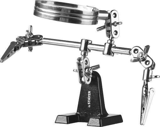 Фото 2 товара Штатив для фиксации электронных плат с увеличительной линзой STAYER 55339