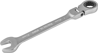 Ключ гаечный комбинированный трещоточный карданный, 15 мм, THORVIK - фото 2