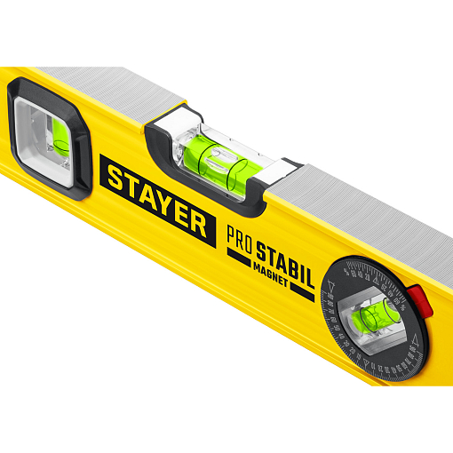 Фото 6 товара Уровень магнитный STAYER PRO STABIL MAGNET 3480-200 2000 мм, 3 глазка, точность 0.5 мм/м