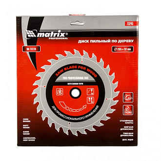 Пильный диск по дереву, 255 х 32 мм, 96 зубьев, кольцо 30/32 Matrix Professional - фото 3