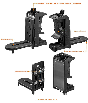 Лазерный нивелир с детектором в кейсе KRAFTOOL LL360 4 34645-4 Professional линейный - фото 6