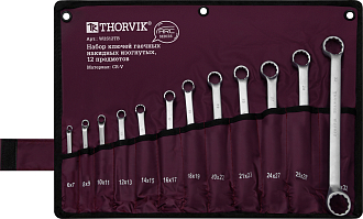 Набор ключей гаечных накидных изогнутых серии ARC в сумке, 6-32 мм, 12 предметов, THORVIK - фото 1