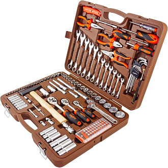 Набор инструмента универсальный 1/4", 3/8" и 1/2"DR, 131 предмет, Ombra - фото 2