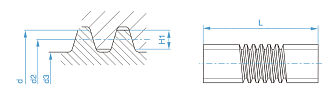 Винт трапецеидальный d=12 мм, шаг резьбы 3 мм, L=200 см, TR 12-3-D TECHNIX - фото 2