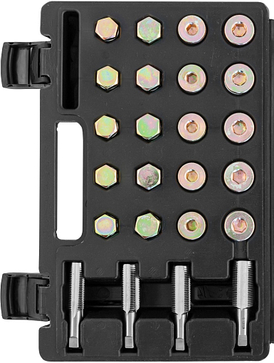 Фото 1 товара Набор для восстановления резьбы маслосливных отверстий, М13-М20, 64 предмета, THORVIK