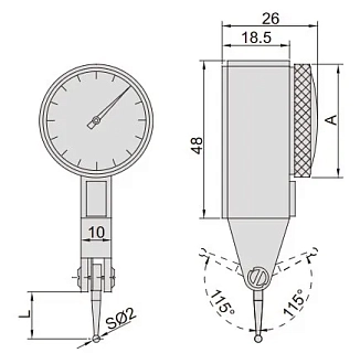Индикатор ИРБ 0.2мм дел 0.002мм, INSIZE - фото 2
