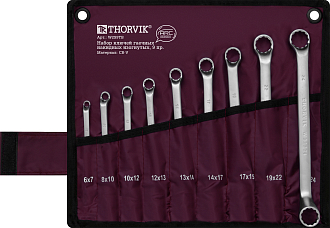 Набор ключей гаечных накидных изогнутых серии ARC в сумке, 6-24 мм, 9 предметов, THORVIK - фото 1
