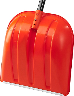 Лопата снеговая СИБИН 421845 410x415 мм, пластиковая, алюминиевый черенок, оранжевая - фото 3