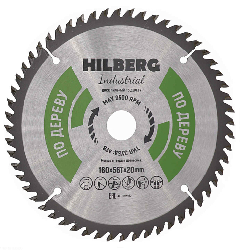 Фото 0 товара Диск пильный Hilberg Industrial Дерево 160*20*56Т