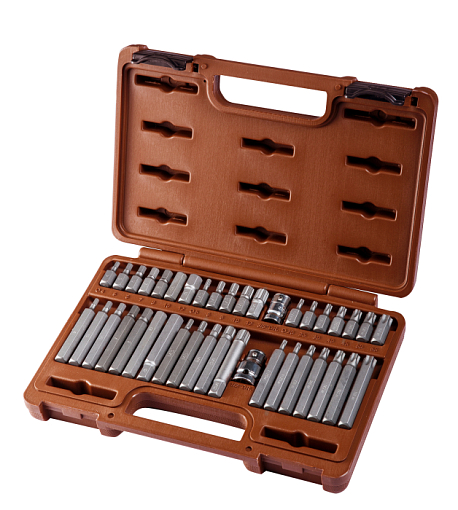 Фото 0 товара Набор вставок-бит и переходников 3/8", 1/2"DR, 40 предметов, Ombra