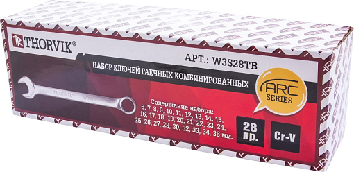 Фото 2 товара Набор ключей гаечных комбинированных серии ARC в сумке, 6-36 мм, 28 предметов, THORVIK