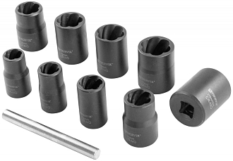 Набор головок торцевых спиральных для поврежденного крепежа 3/8"DR, 10-19 мм, 10 предметов, THORVIK - фото 2