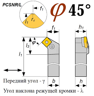 Резец PCSNL 2525 M09 проходной - фото 2