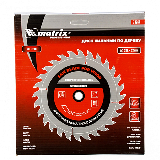Пильный диск по дереву, 200 х 32 мм, 60 зубьев, кольцо 30/32 Matrix Professional - фото 3